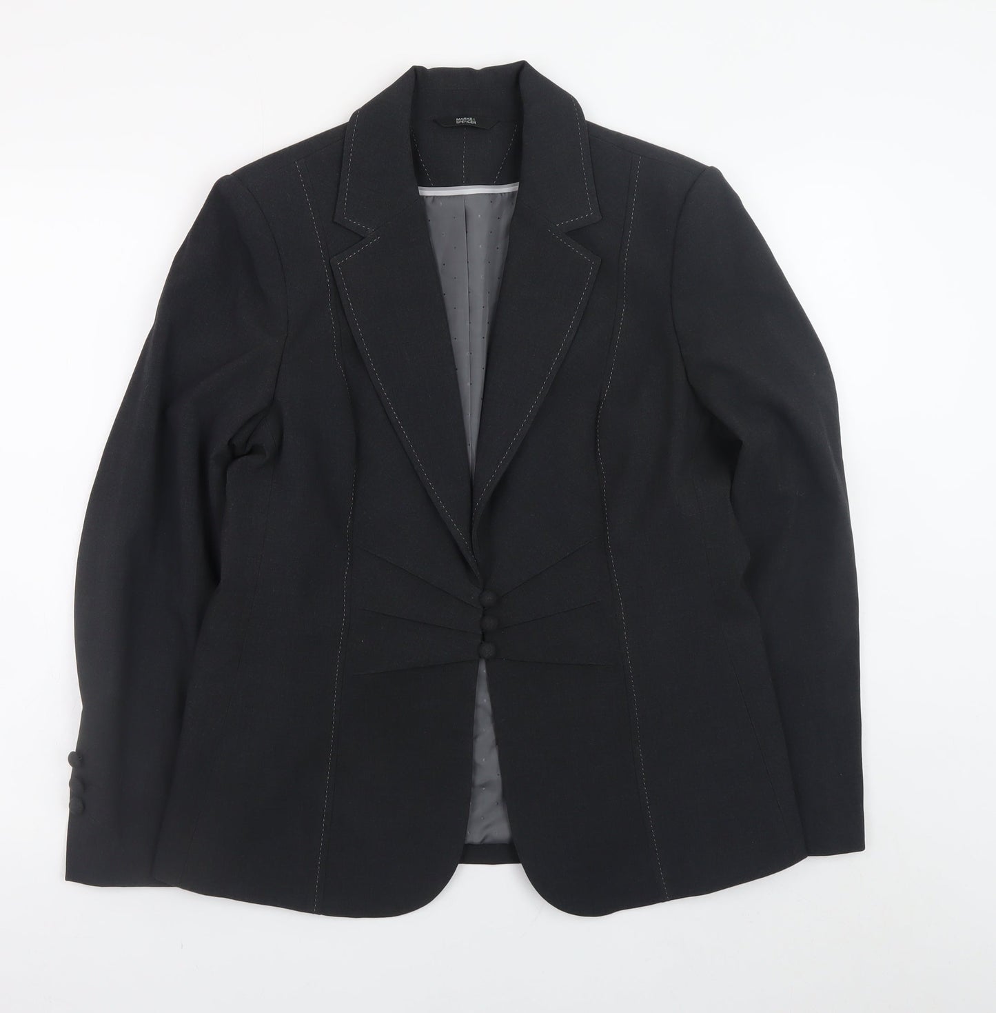 Marks and Spencer Women Black Size 16 Blazer Jacket Workwear