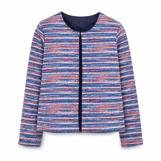 Front view of Anne de Lancay women’s multicoloured striped short jacket m