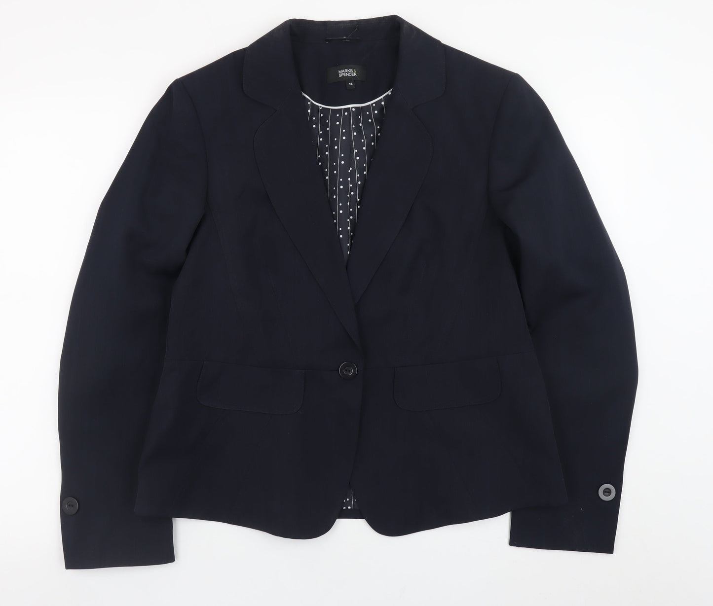Marks and Spencer Women’s Blue Size 16 Blazer Jacket Lined Workwear