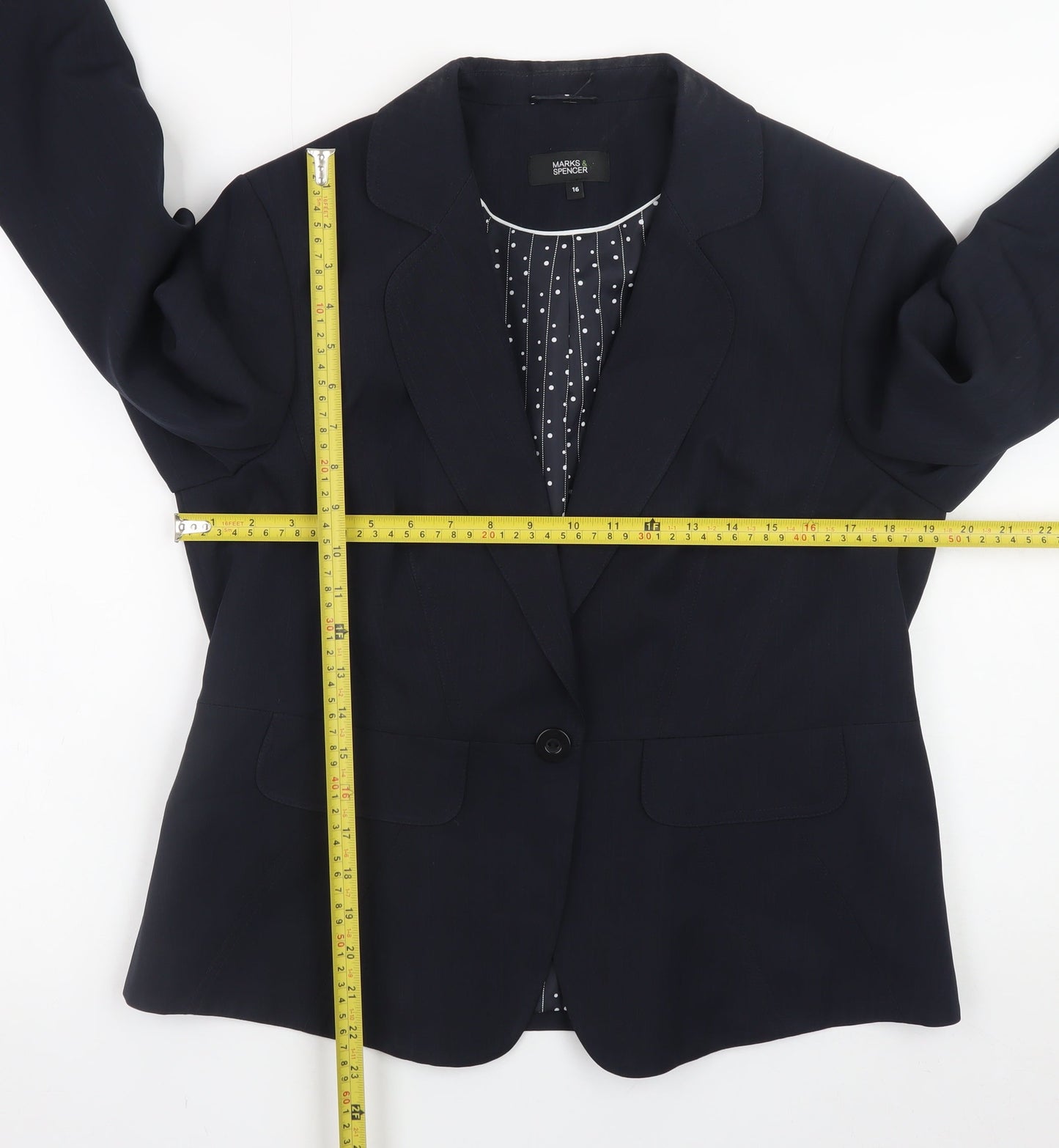 Marks and Spencer Women’s Blue Size 16 Blazer Jacket Lined Workwear