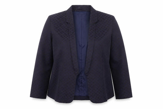 H&M Women Black Cotton Blend Blazer Jacket Size 8