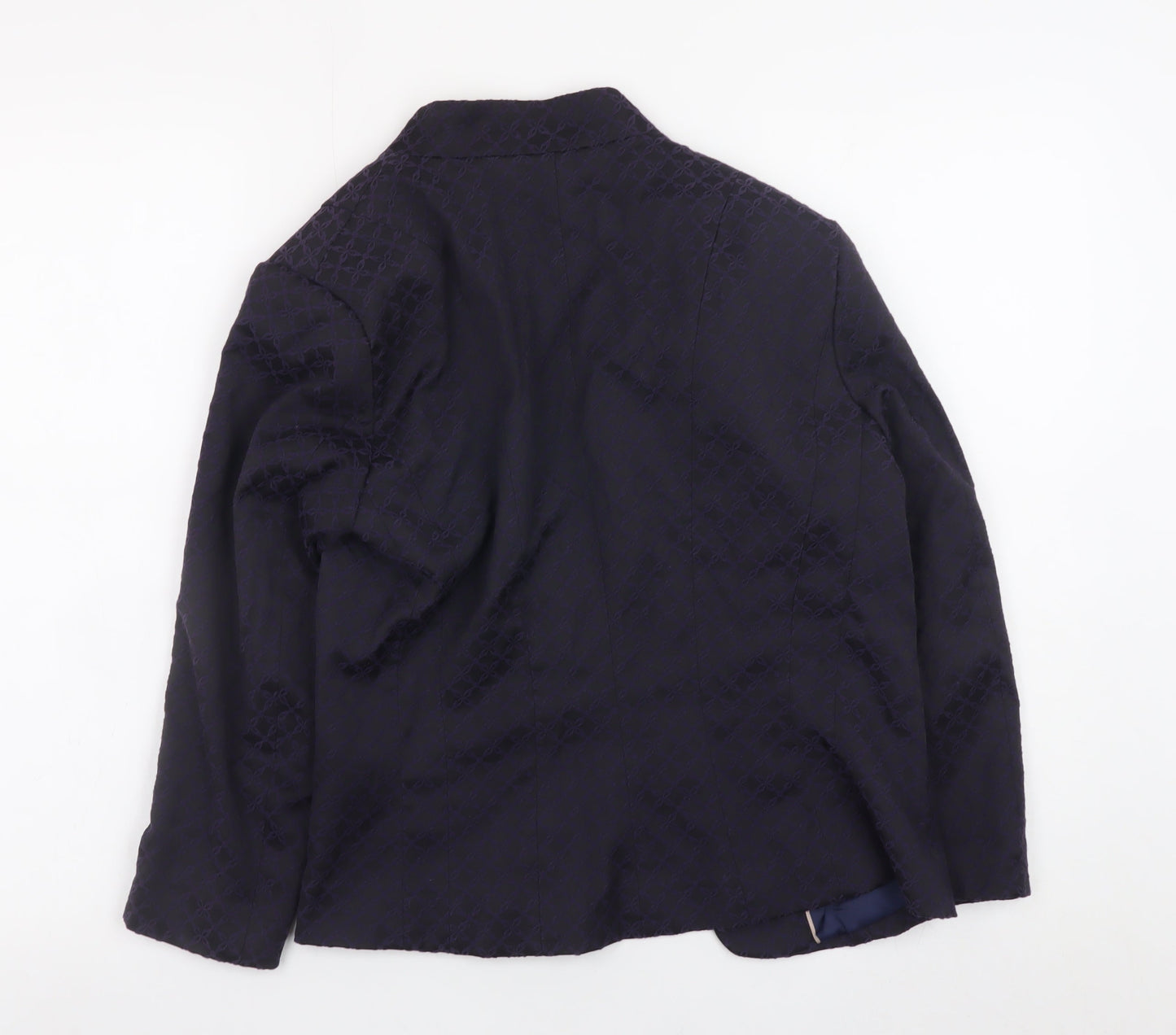 H&M Women Black Cotton Blend Blazer Jacket Size 8