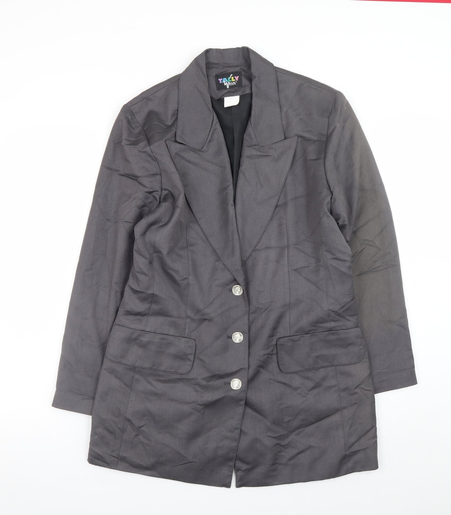Tally Weijl Women’s Grey Long Blazer Jacket Size 14