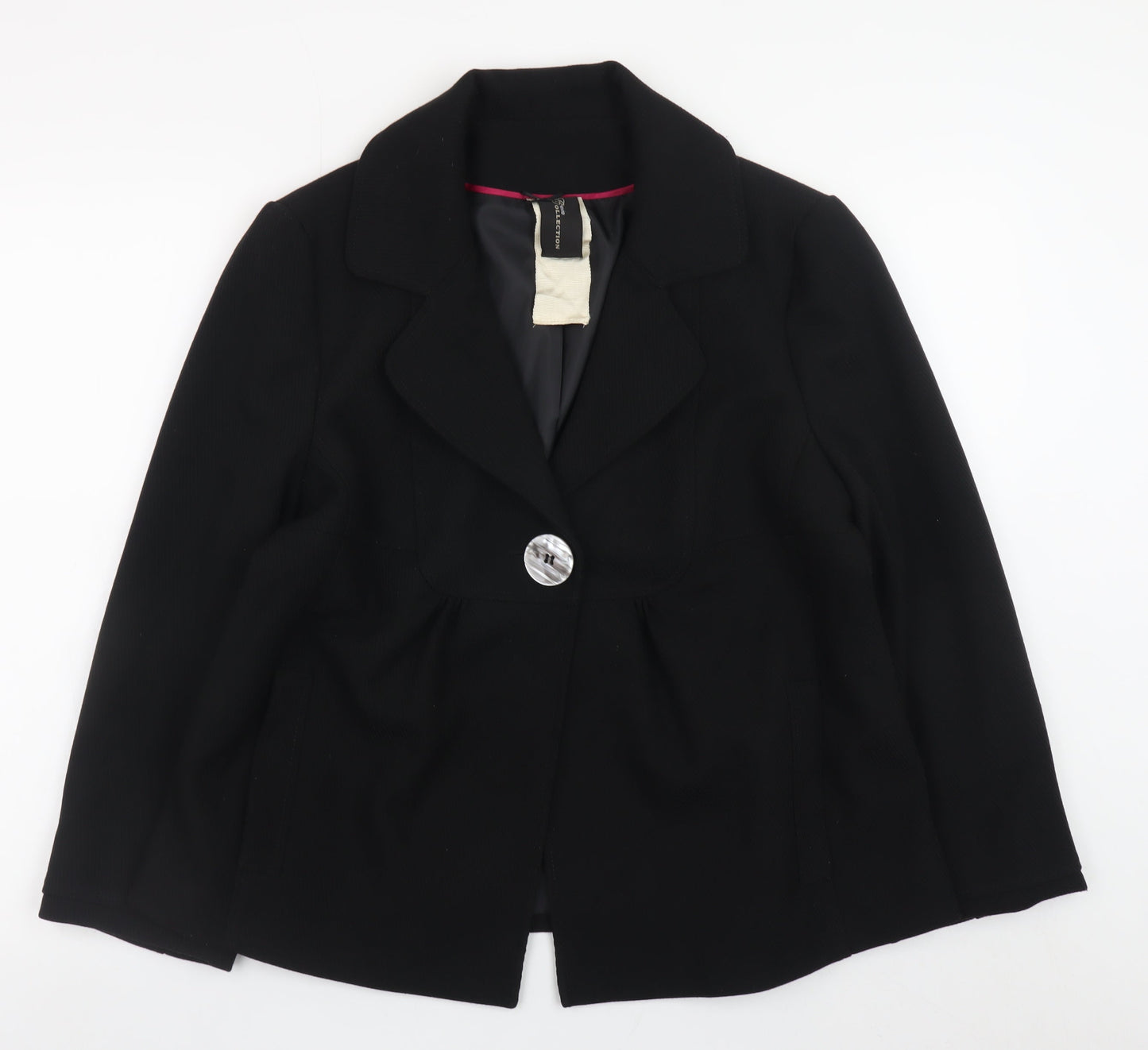 E-vie Women’s Black Blazer UK 16 Short Single Button Jacket