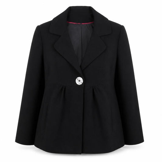 E-vie Women’s Black Blazer UK 16 Short Single Button Jacket