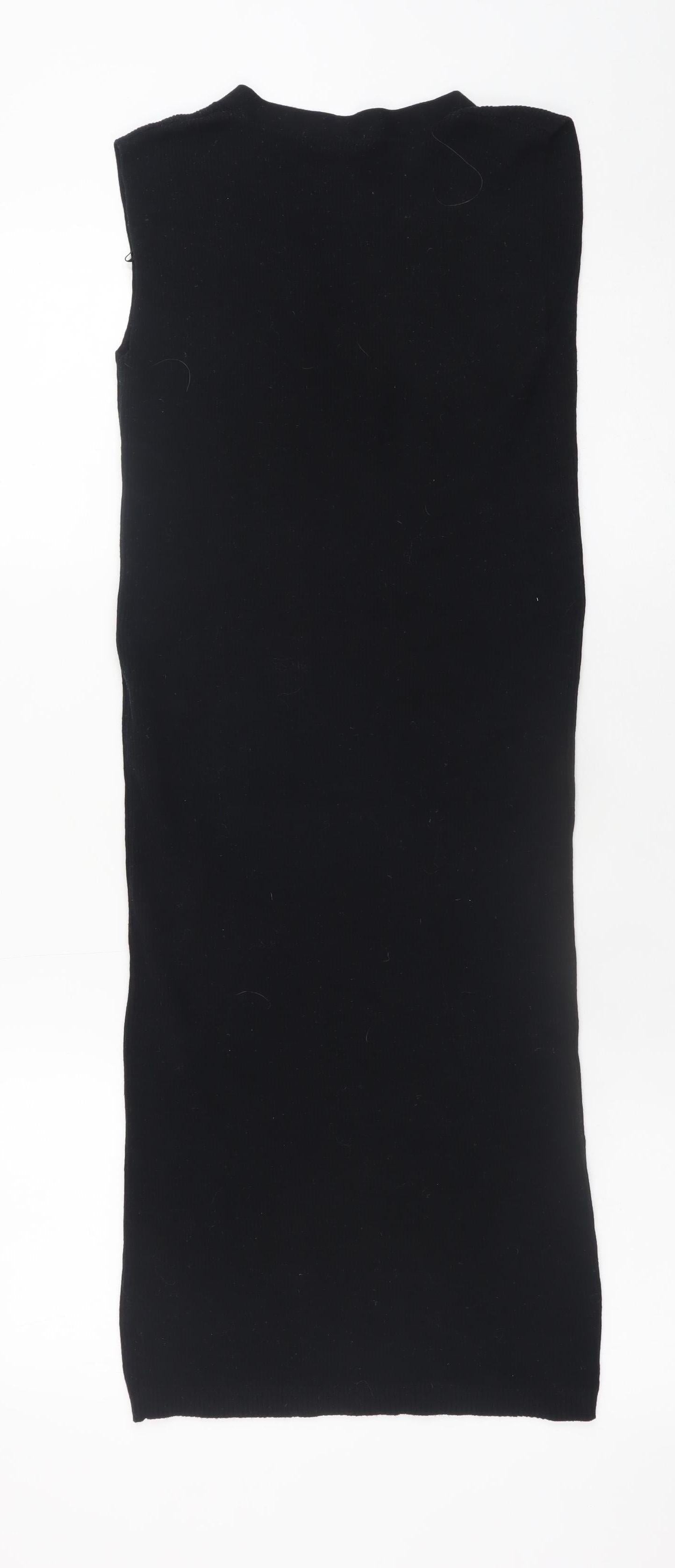 Tu Women’s Black Cotton Bodycon Knit Sleeveless Dress Size 8
