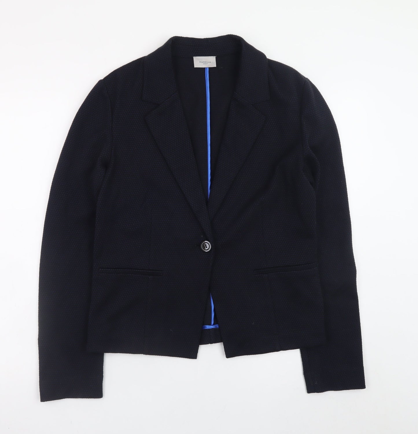 Marella Sport Women's Black L Jersey Blazer Jacket