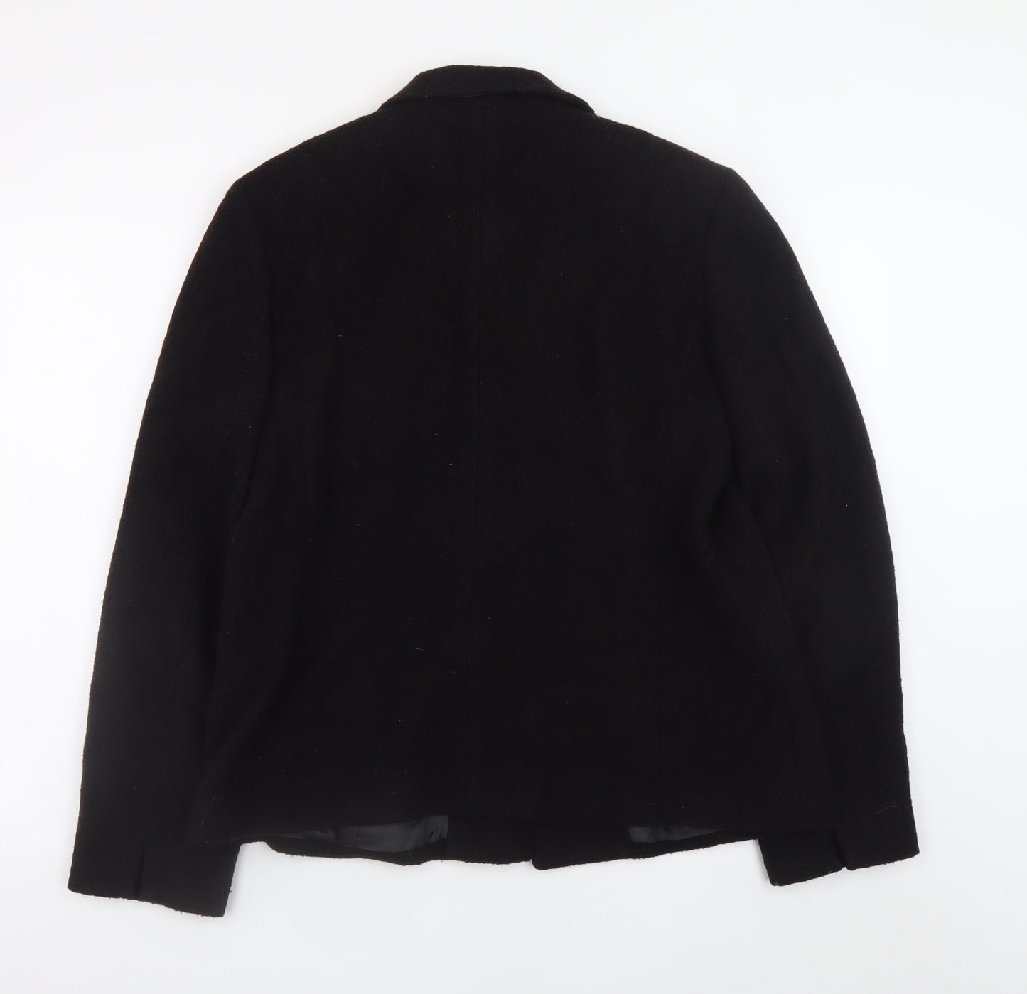 Liz Claiborne Women's Black Wool Blend Blazer Size 14 Classic Fit