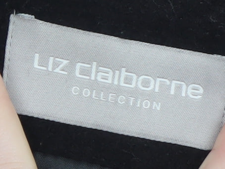 Liz Claiborne Women's Black Wool Blend Blazer Size 14 Classic Fit