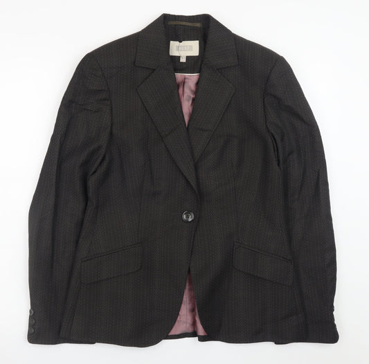 Next Womens Black Wool Blend Pinstripe Blazer Size 12