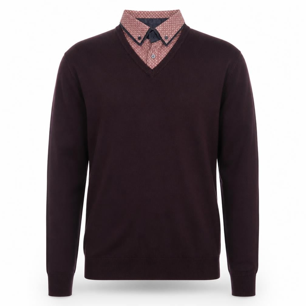 Next Men’s Brown V-Neck Cotton Blend Pullover Jumper Medium