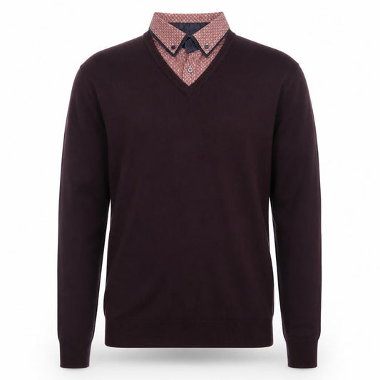 Next Men’s Brown V-Neck Cotton Blend Pullover Jumper Medium