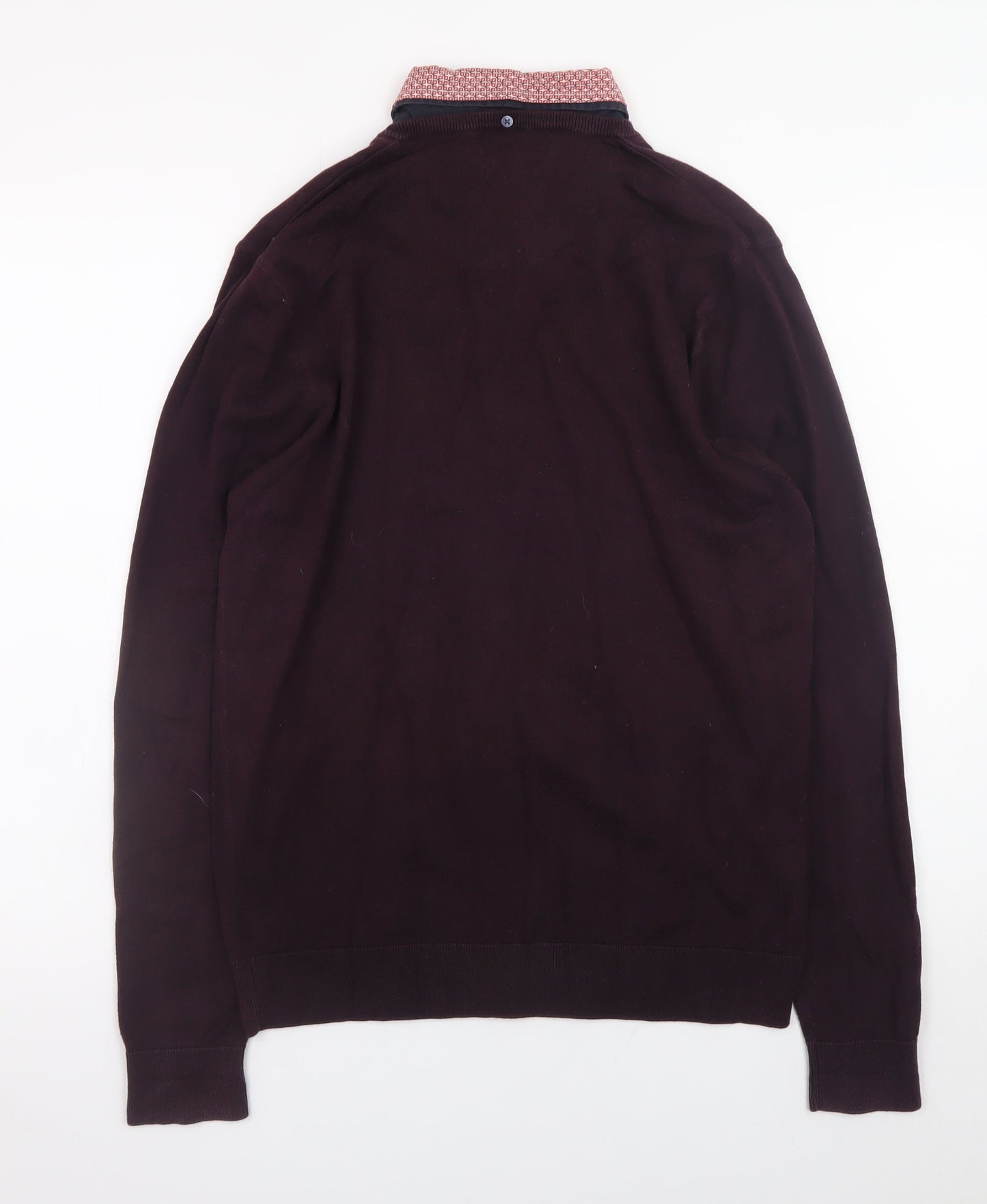 Next Men’s Brown V-Neck Cotton Blend Pullover Jumper Medium