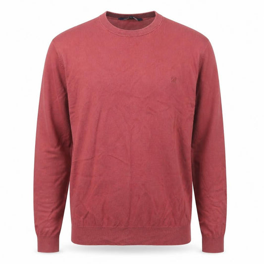 Front view of Crew Clothing Men's Red XL Cotton Crew Neck Jumper