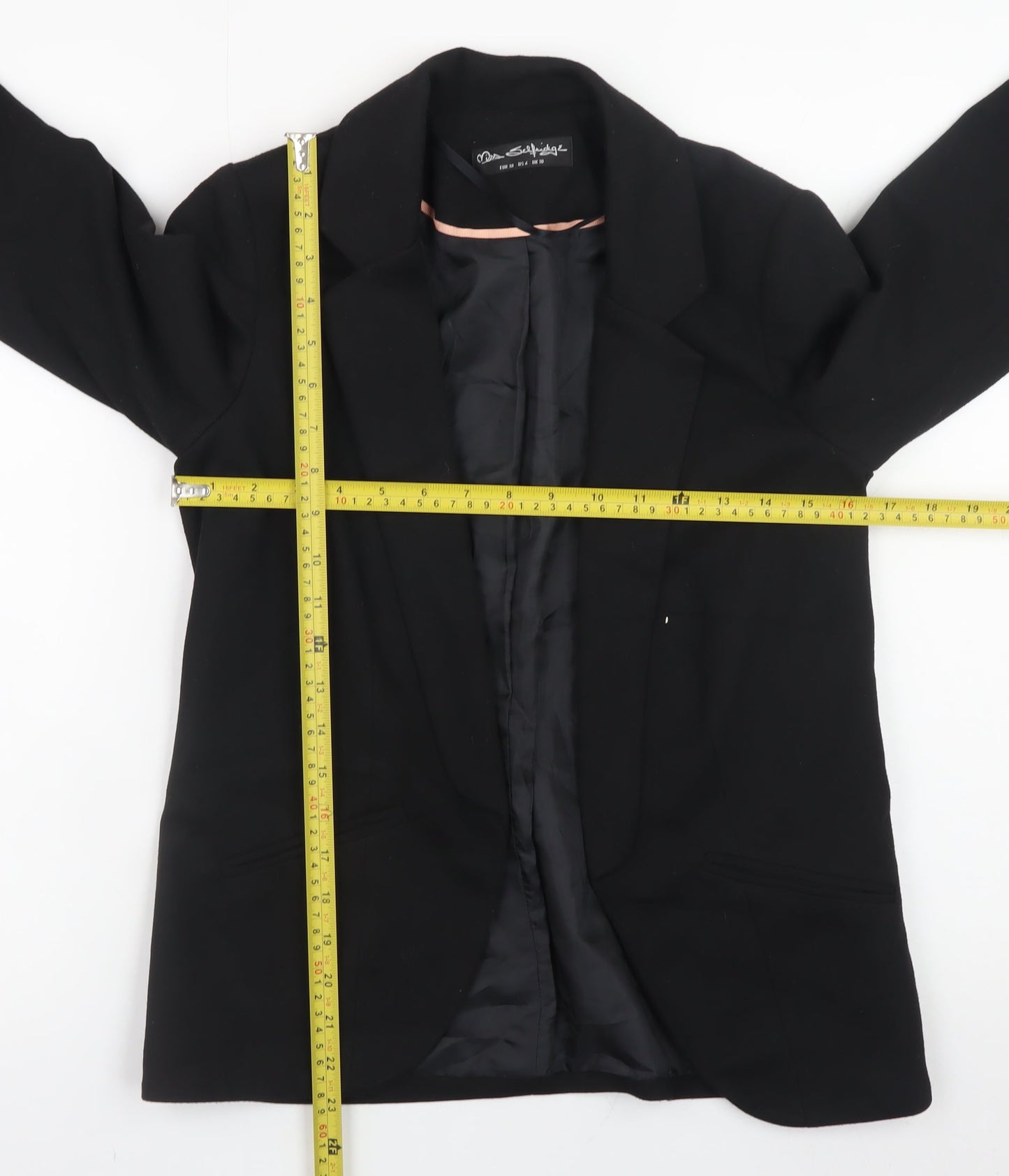 Miss Selfridge Women’s Black Blazer UK 10 Classic Work Jacket