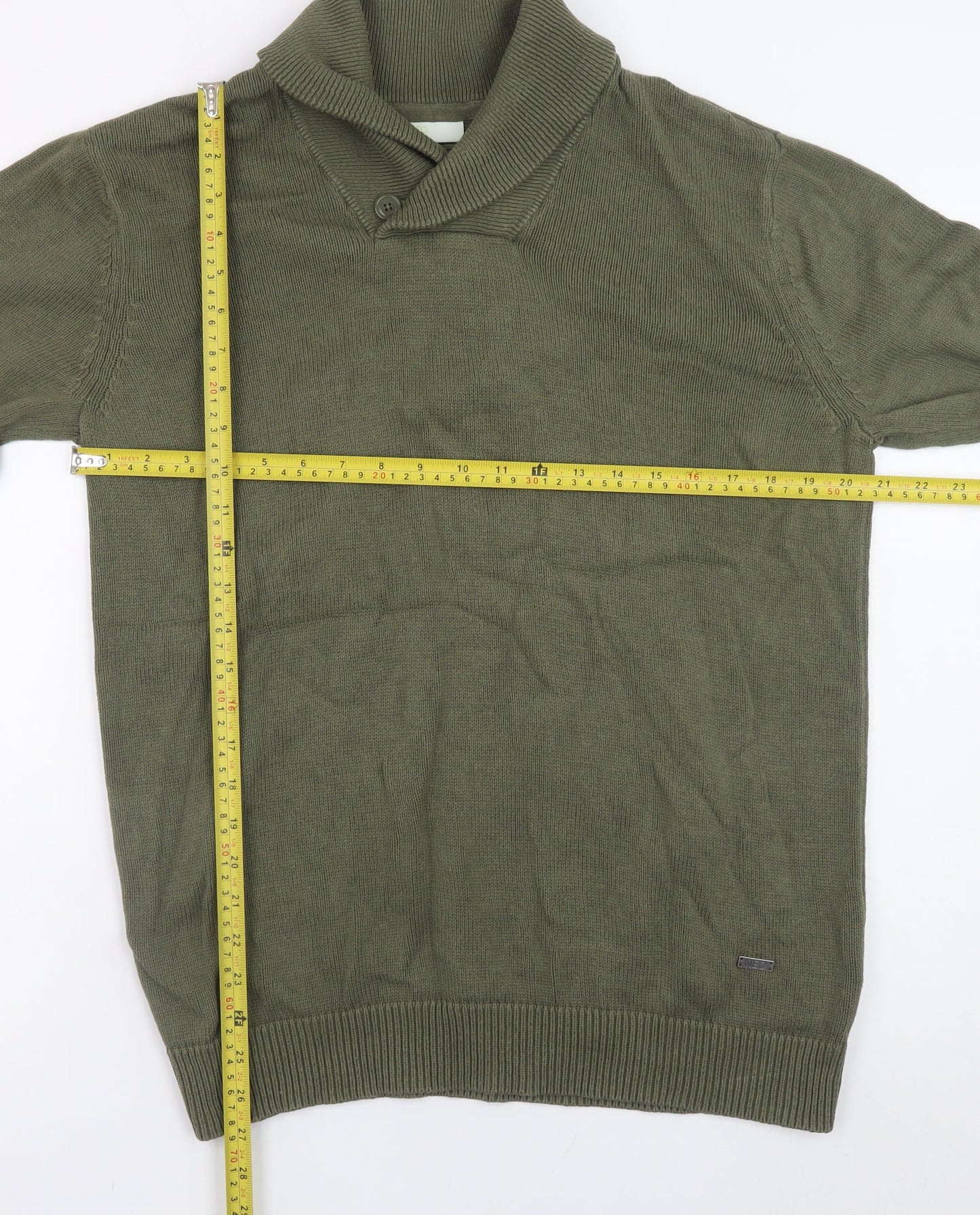 Adidas Men's Green Cotton Pullover Jumper L Regular Fit