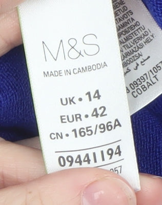 Marks and Spencer Women’s Blue Acrylic Pullover Jumper Size 14