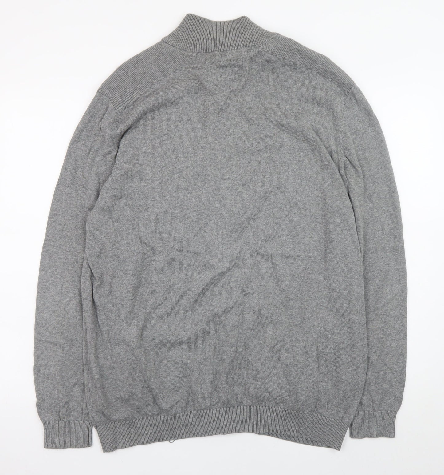 Dissident Men's Grey Full Zip Cotton Jumper XL