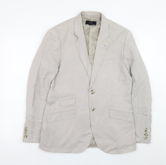 H&M Women’s Beige Linen Blend Blazer Size 20 Regular Fit