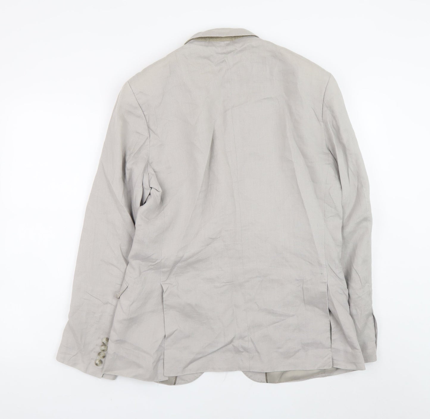 H&M Women’s Beige Linen Blend Blazer Size 20 Regular Fit