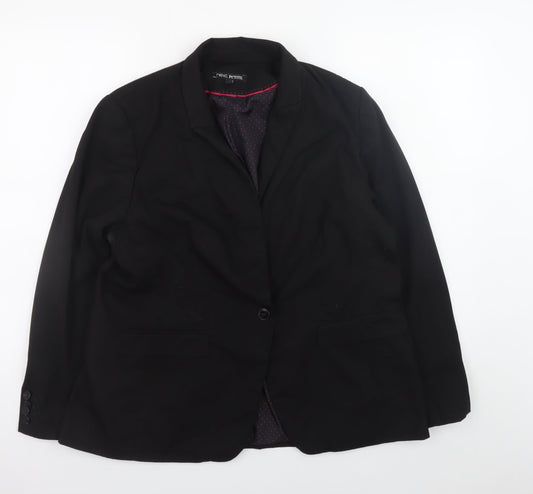 Next Petite Women's Black Blazer Jacket Size 18P Classic Formal Workwear