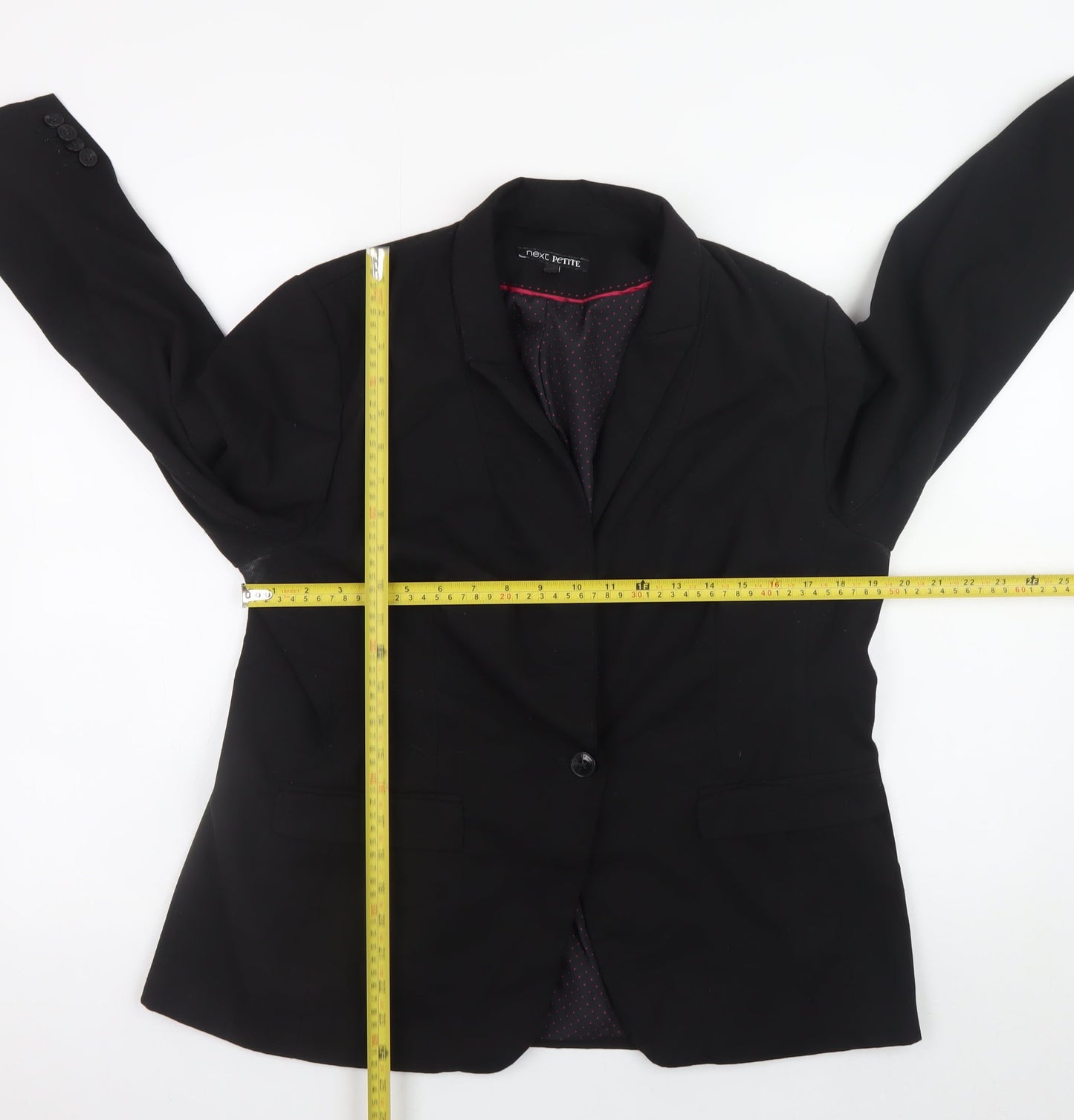 Next Petite Women's Black Blazer Jacket Size 18P Classic Formal Workwear