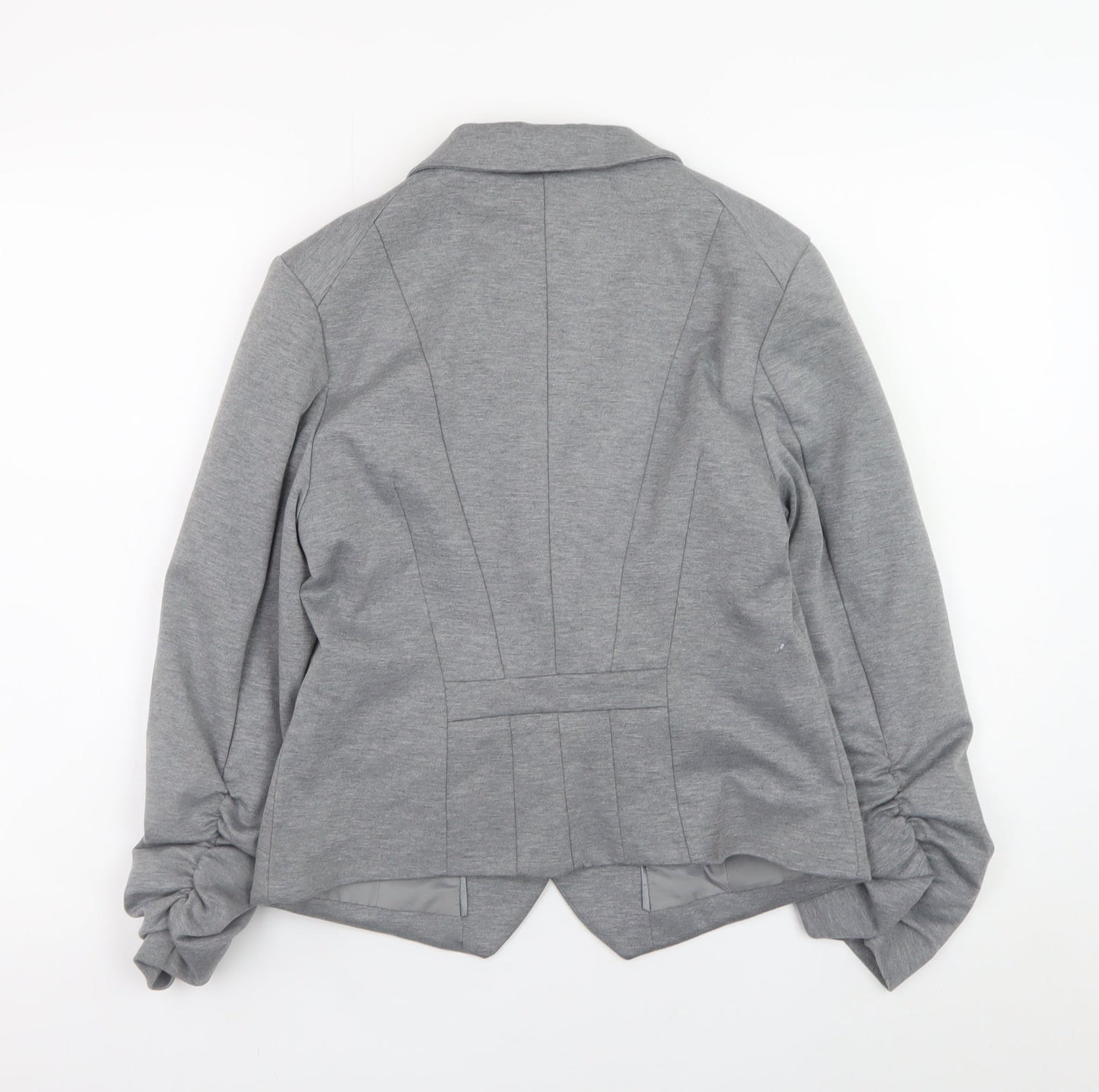 H&M Women’s Grey Blazer Size 14 Regular Fit Lined Jacket