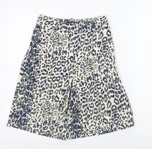 Marks and Spencer Womens Multicoloured Leopard Print Chino Shorts Size 6