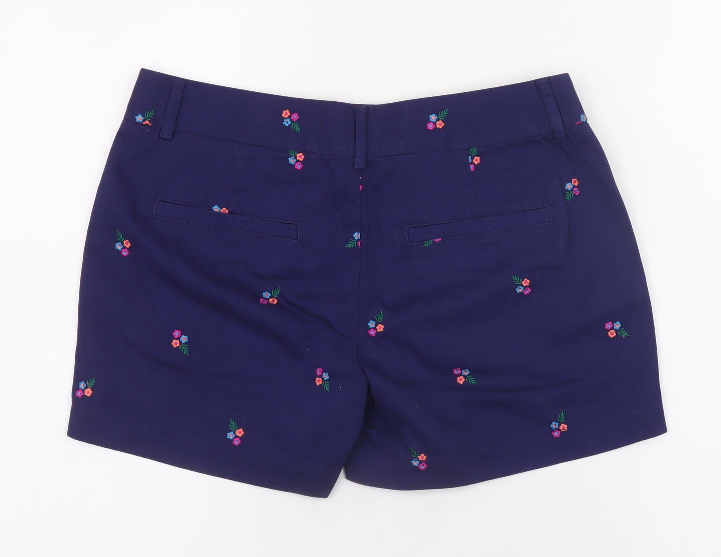 Cynthia Rowley Women’s Blue Embroidered Floral Chino Shorts UK 6
