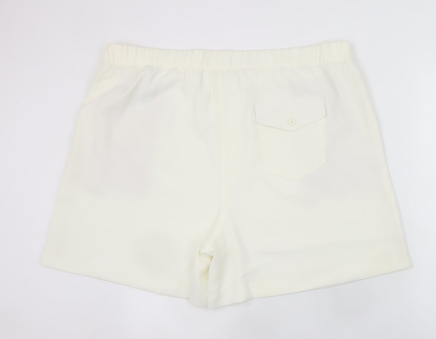 Marks and Spencer Women’s Ivory Chino Shorts Size 22 Regular Fit