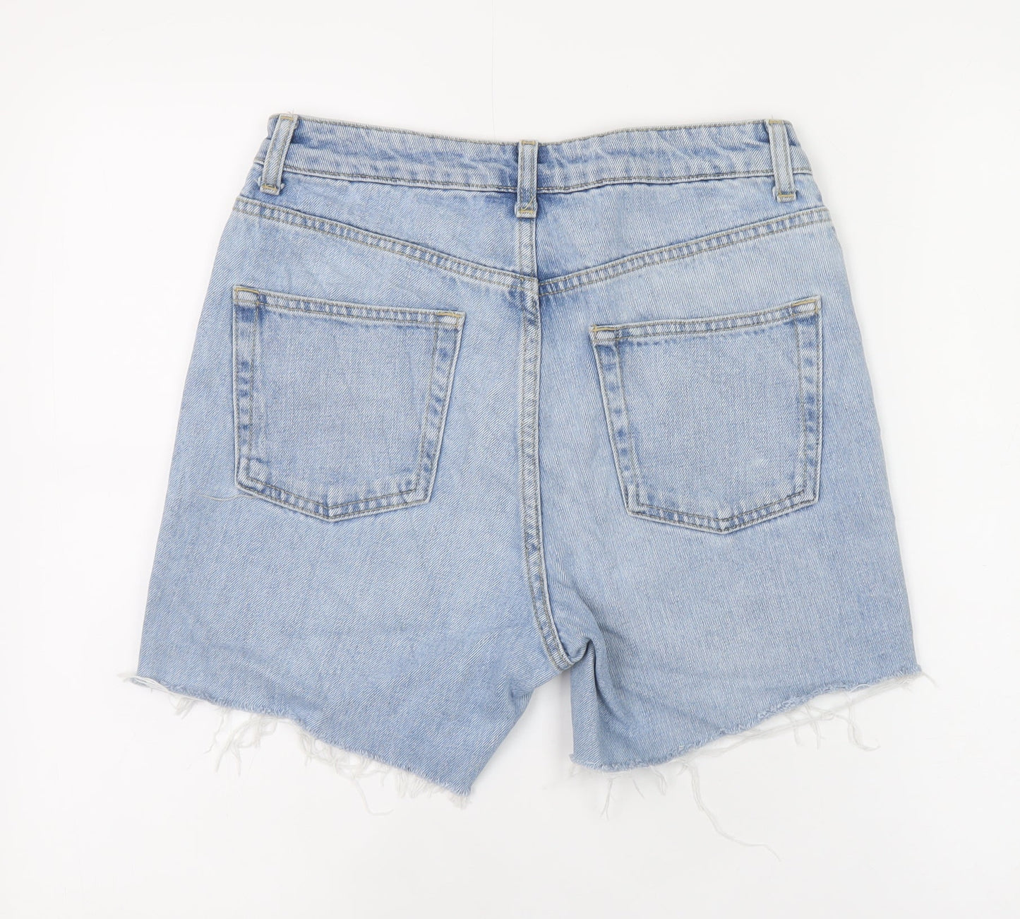 Topshop Moto Blue Denim High Rise Shorts W28 - Unisex Casual Retro