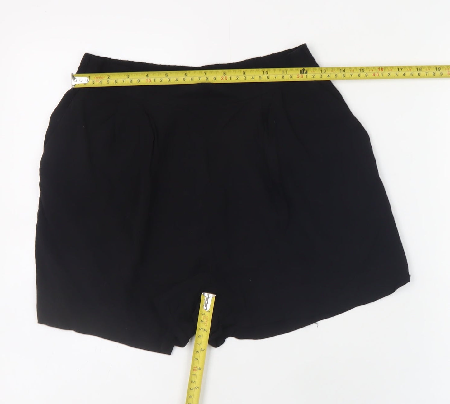 H&M Women Black Viscose Shorts Size 6 High Waist Relaxed Fit