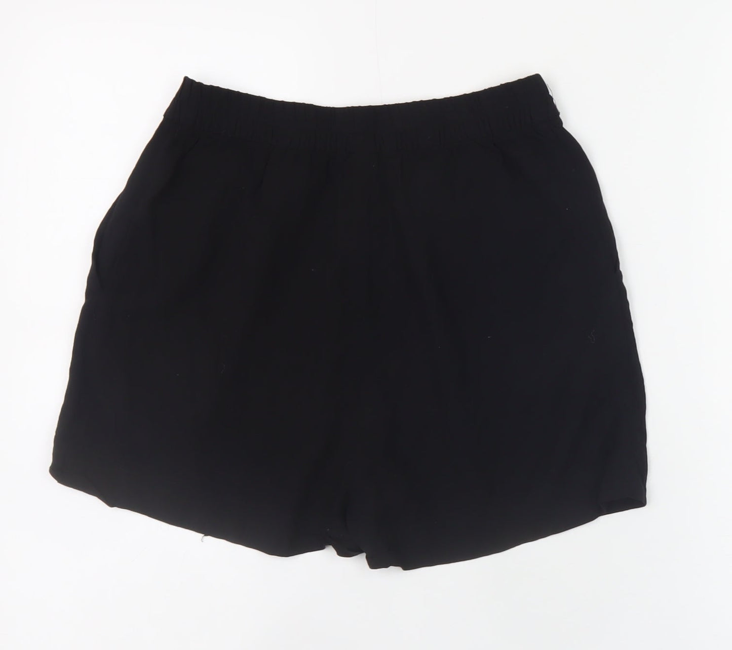 H&M Women Black Viscose Shorts Size 6 High Waist Relaxed Fit