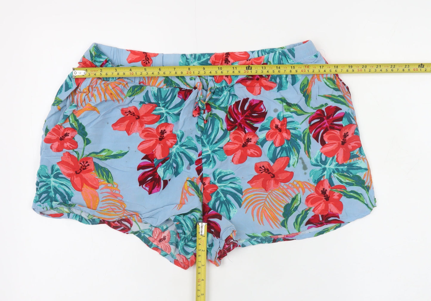 Red Herring Women's Multicoloured Floral Viscose Shorts Size 16