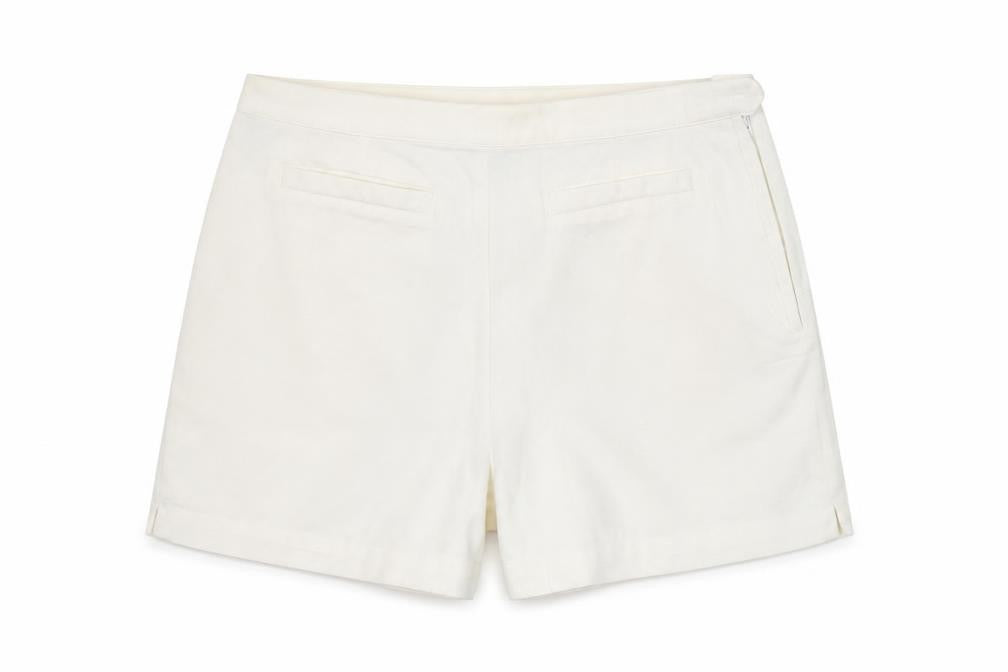 Berkertex Women White Chino Shorts Size 14 High Rise Lightweight