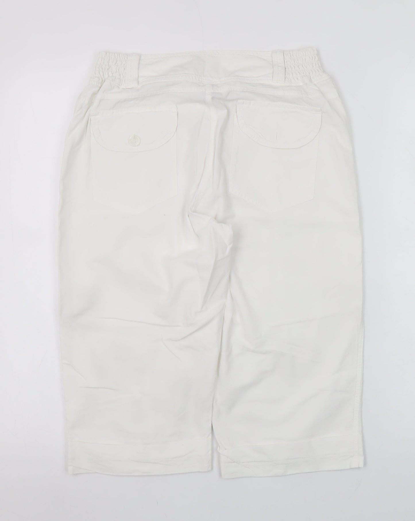 La Cotonnière Women White L Cargo Cotton Shorts