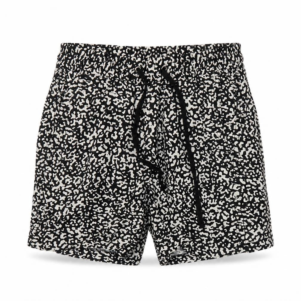 Marks & Spencer Women Black Print Linen Blend Drawstring Shorts Size 6