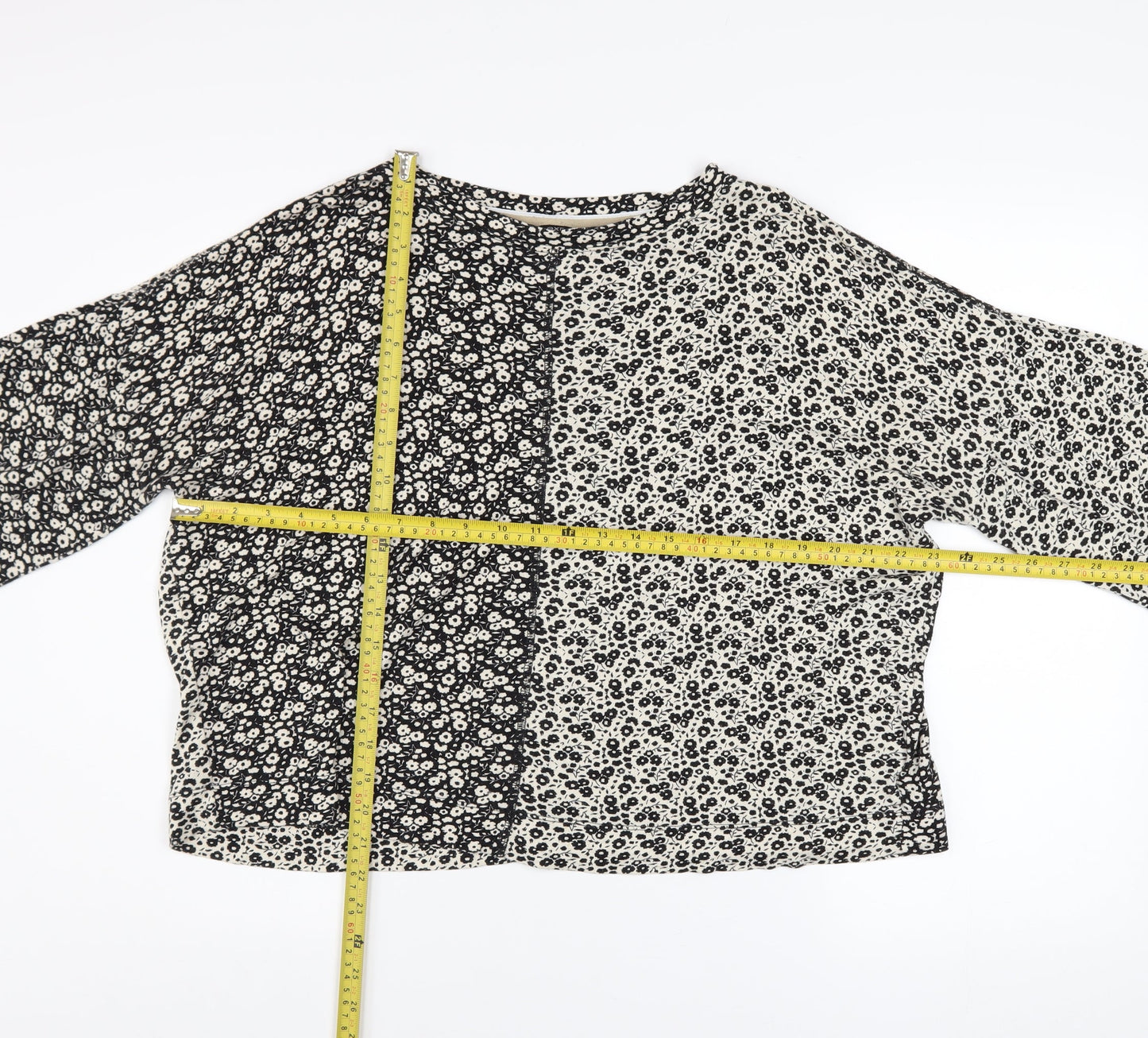 Next Women’s Black Floral Long Sleeve Blouse Size 10 Viscose Mix