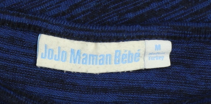 JoJo Maman Bébé Women's Blue Knit Shift Dress Size M Long Sleeve
