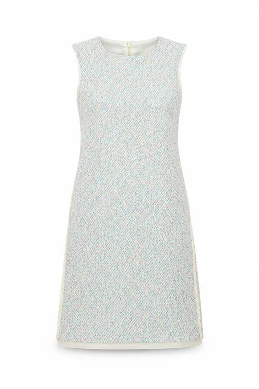 Hobbs Women Multicoloured Size 10 Shift Tweed Knee Length Dress