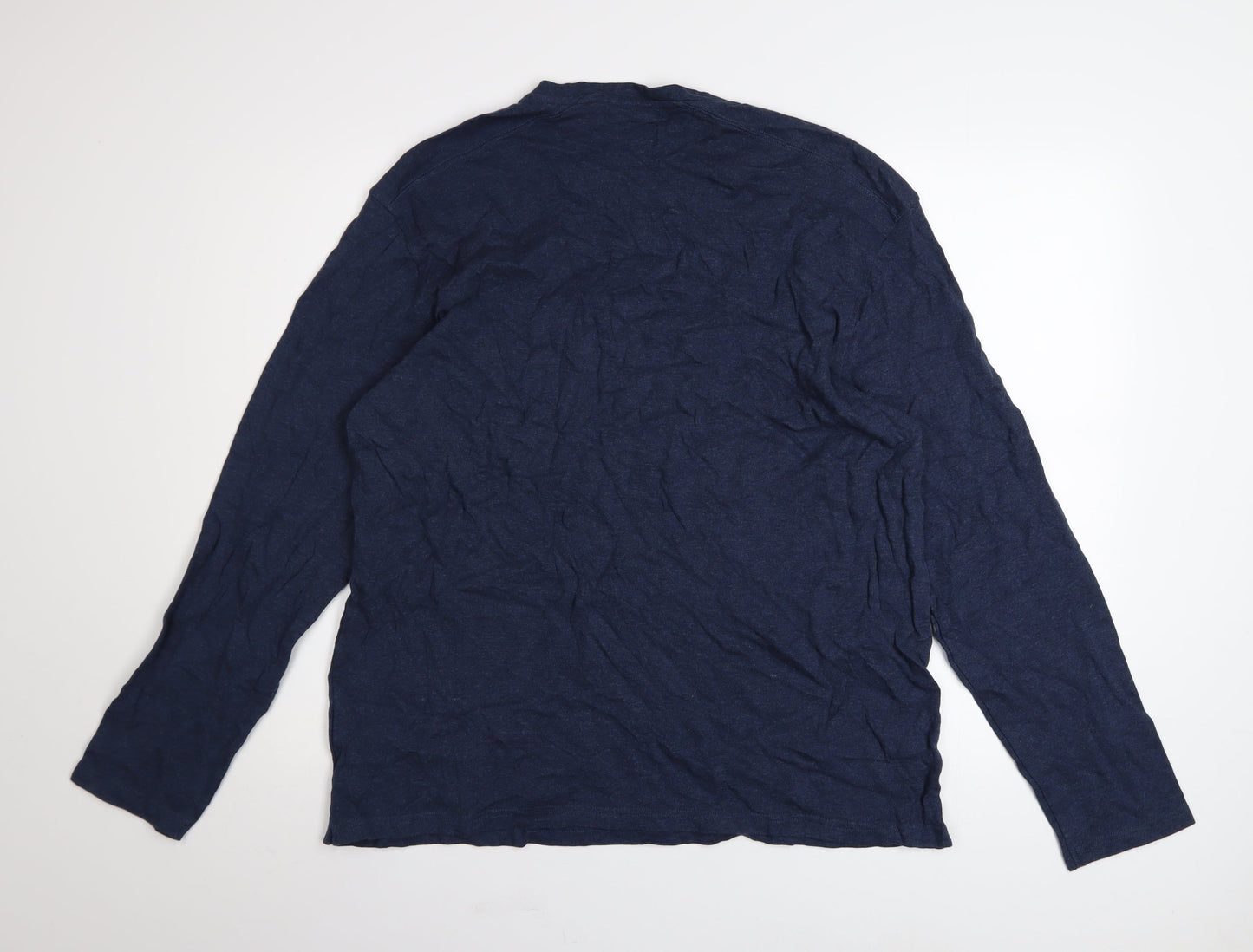 Next Men's Blue Cotton Long Sleeve Crew Neck XL Casual Top