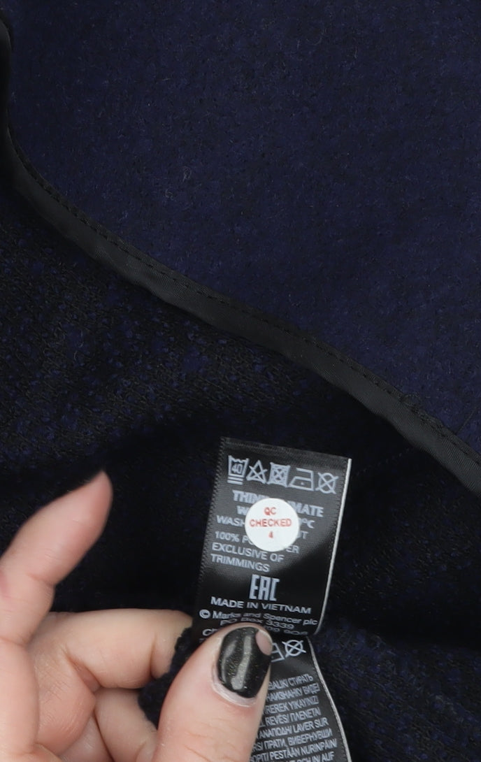 Marks and Spencer Women's Blue Mid-Length Open Front Coatigan Size 12