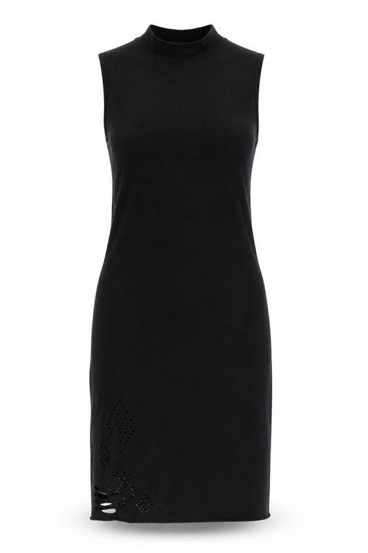 Label Lab Women Black Size 10 Sleeveless Long Bodycon Dress