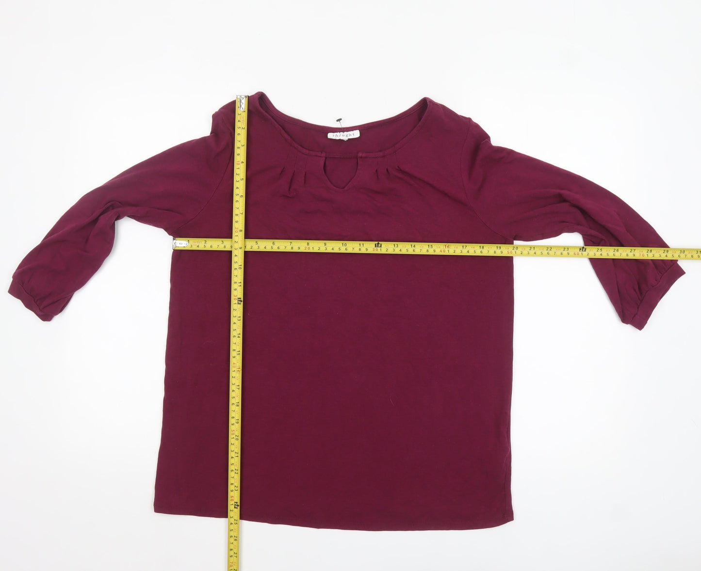 Thought Women’s Purple 3/4 Sleeve Tunic Blouse Size 12