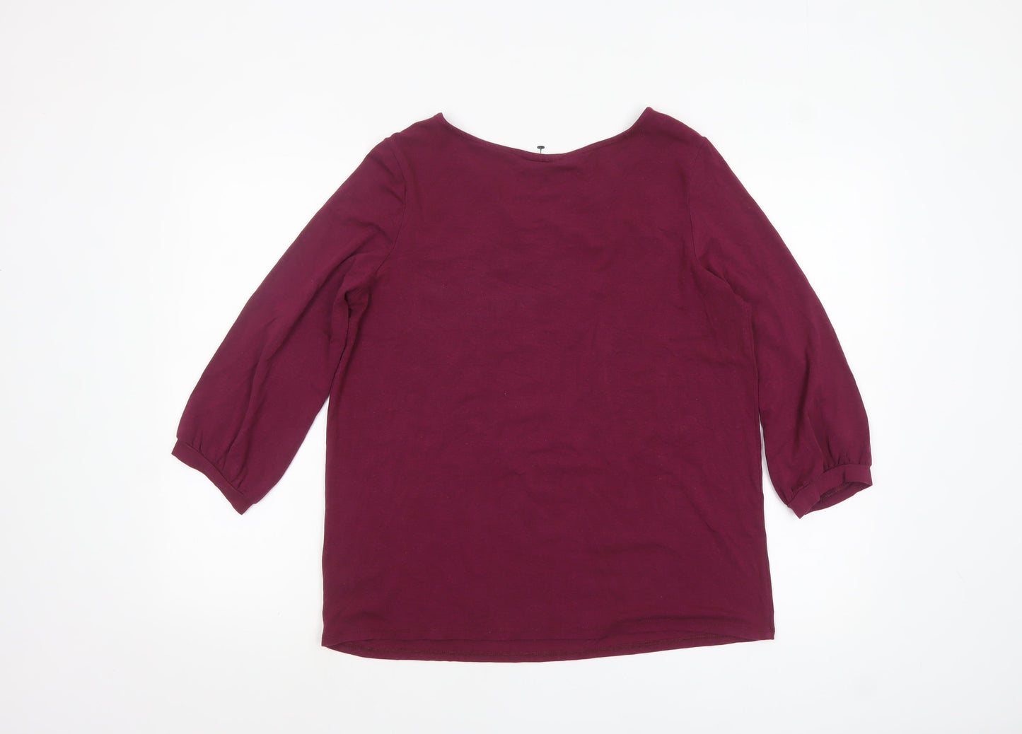 Thought Women’s Purple 3/4 Sleeve Tunic Blouse Size 12
