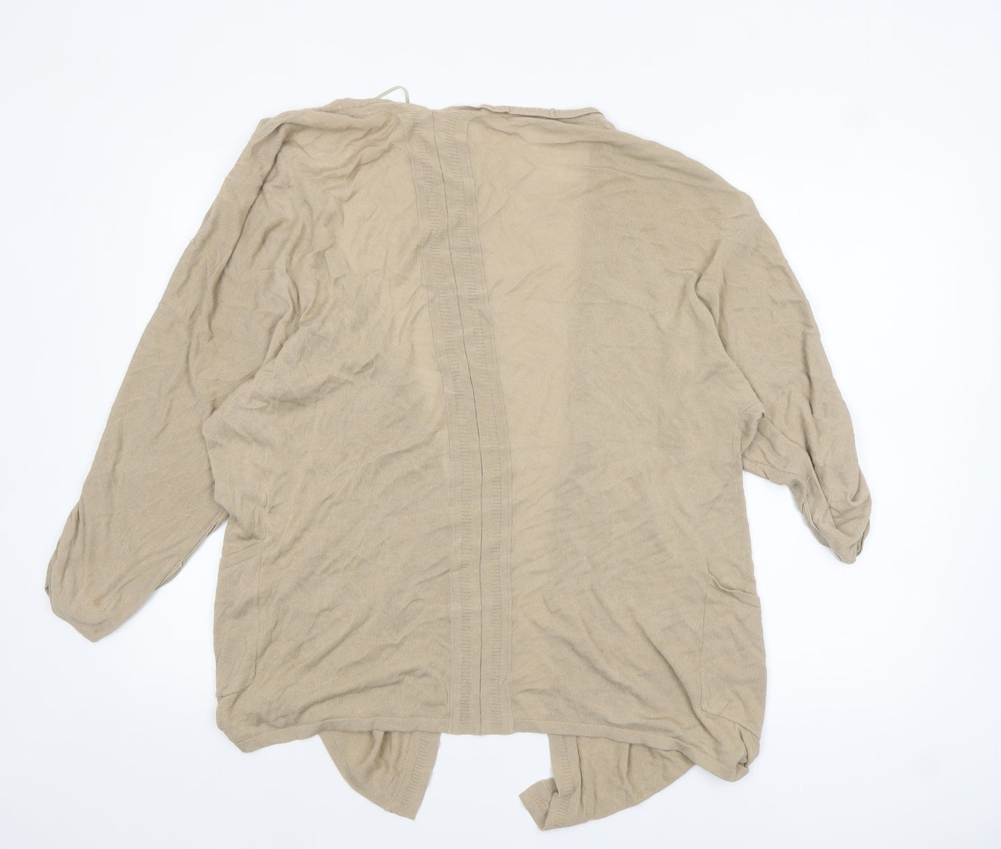 Monsoon Women Beige L Open Knit Long Sleeve Cardigan