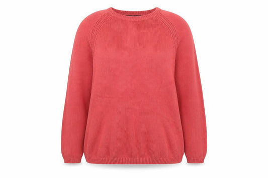 ISLE Womens Pink Cotton Crew Neck Pullover Jumper Size 18-20