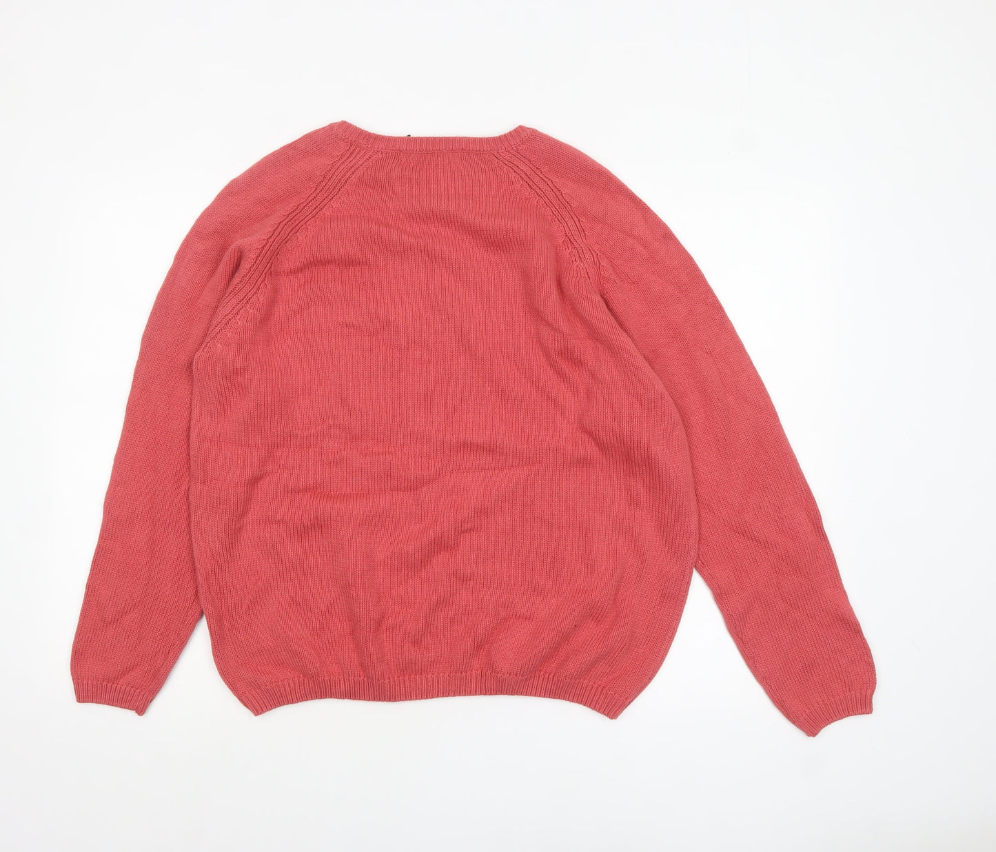 ISLE Womens Pink Cotton Crew Neck Pullover Jumper Size 18-20