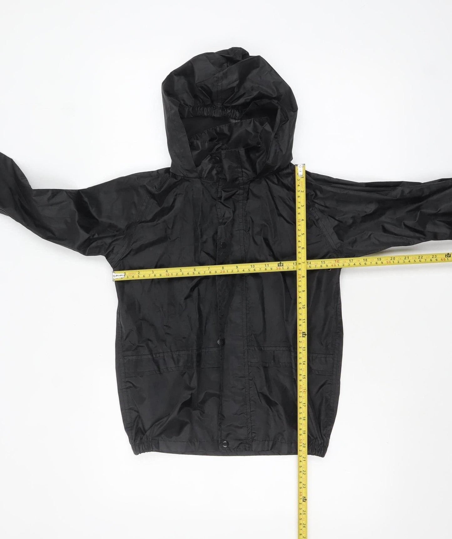 Hunter Reign Hartwick Boys Black Hooded Waterproof Rain Coat 5-6 Years
