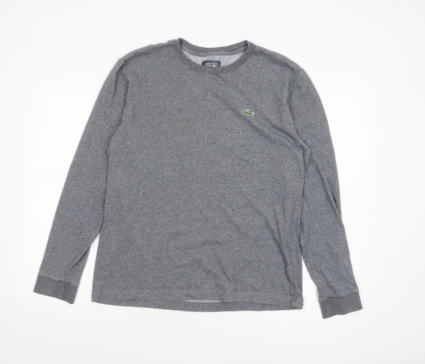 Lacoste Sport Men's Grey Long Sleeve Cotton Top M Regular Fit